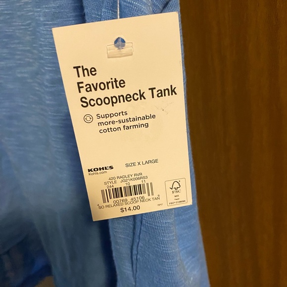 Women’s Blue Scooptop Tank - Picture 4 of 4